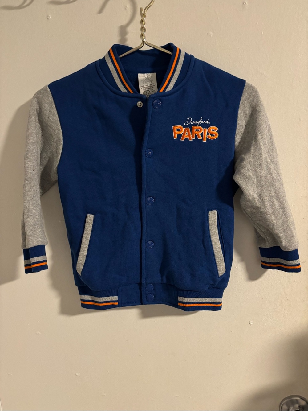 Disneyland Paris Kids Varsity Jacket Blue Gray Size 5/6